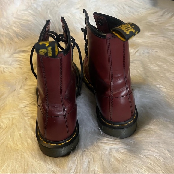 Dr Martens 1460 Lace up boots cherry red smooth leather - Picture 12 of 15